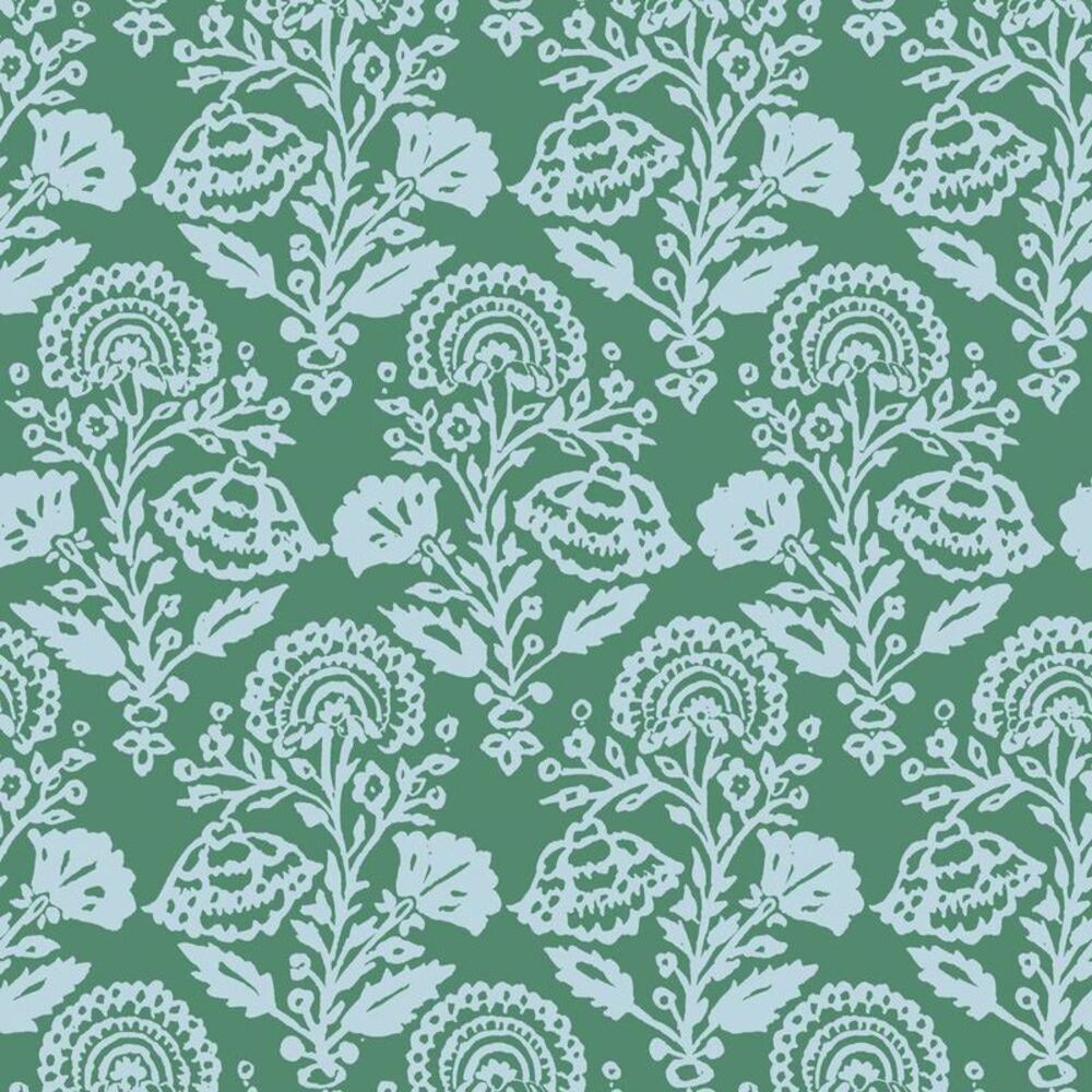 Tempaper & Co. 28 sq ft Floral Damask Peel and Stick Wallpaper Green Envy